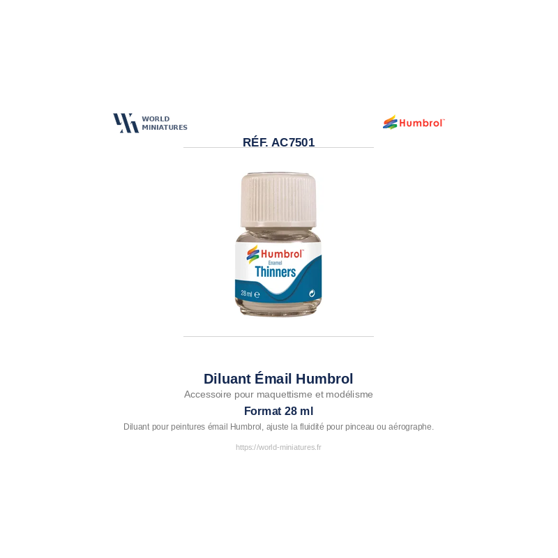 Humbrol AC7501	Diluant Peinture Enamel 25ml