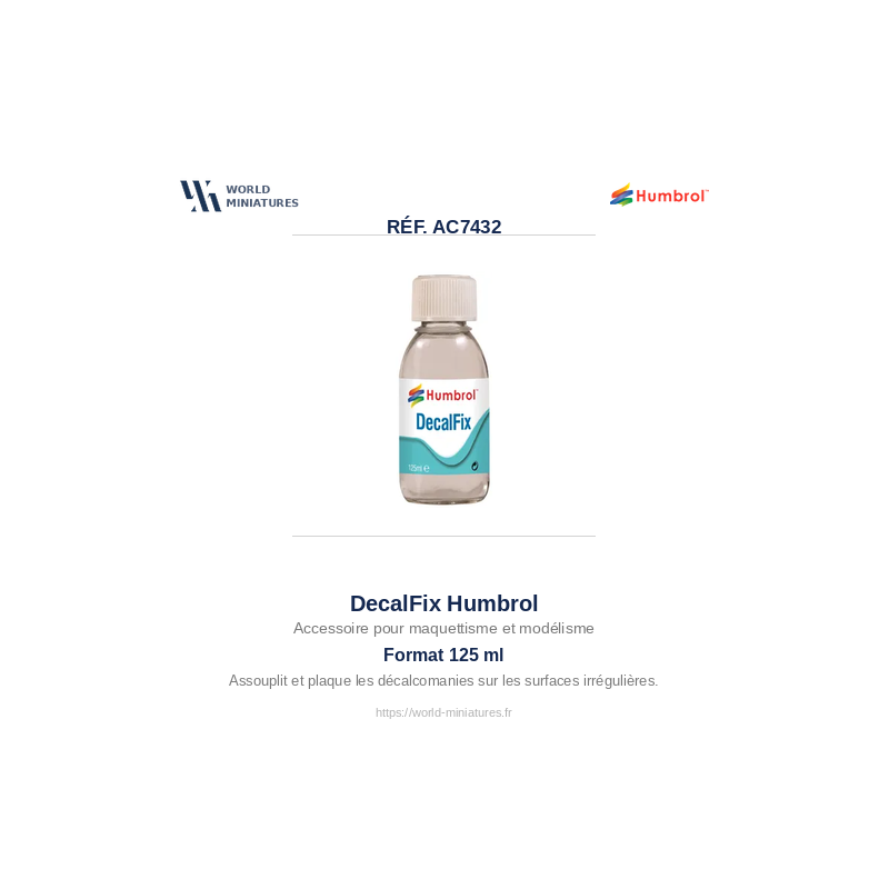 Humbrol AC7432 – DecalFix (Flacon 125ml)