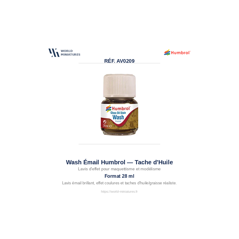 Humbrol AV0209 – Nettoyant Émail Tache d’Huile (28ml)