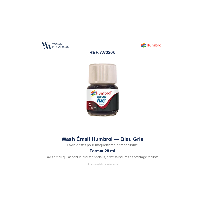 Humbrol AV0206 – Nettoyant Émail Bleu Gris (28ml)