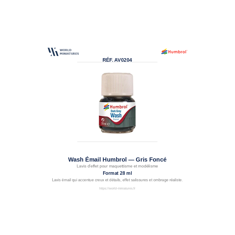 Humbrol AV0204 – Nettoyant Émail Gris Foncé (28ml)