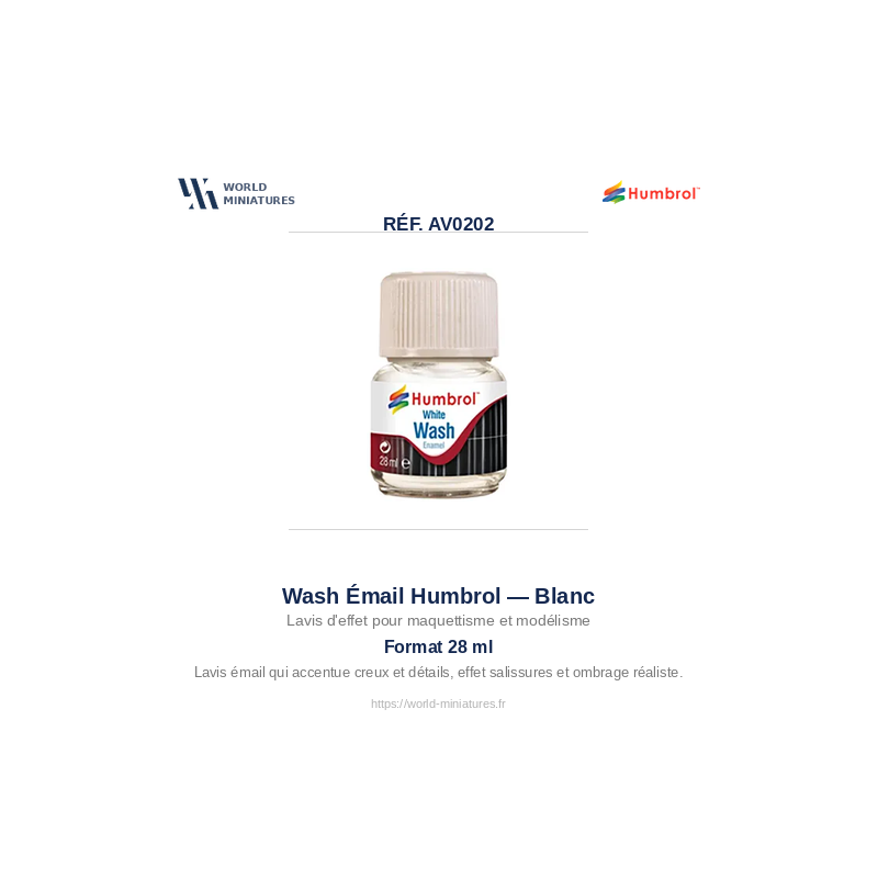 Humbrol AV0202 – Nettoyant Émail Blanc (28ml)