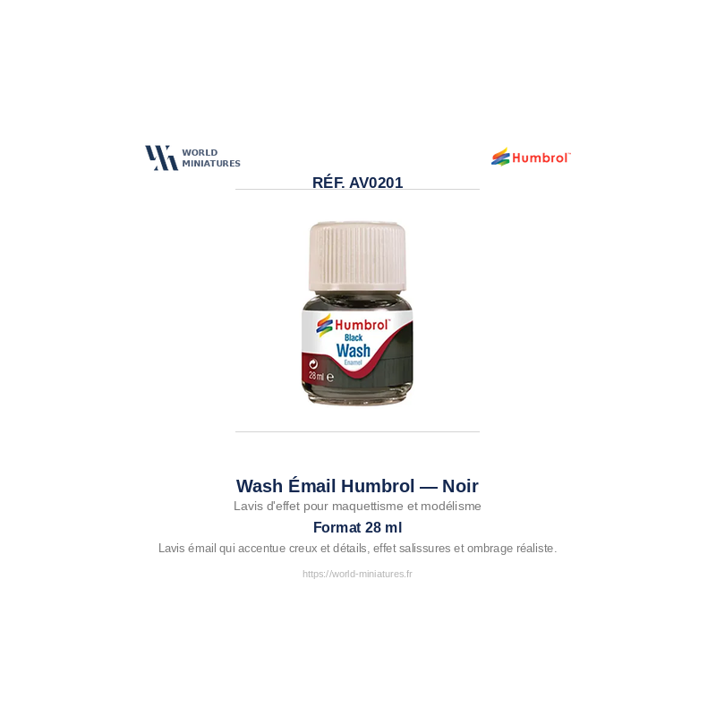 Humbrol AV0201 – Nettoyant Émail Noir (28ml)