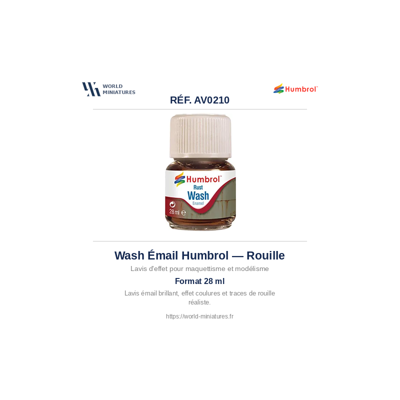 Humbrol AV0210 – Nettoyant Émail Rouille (28ml)