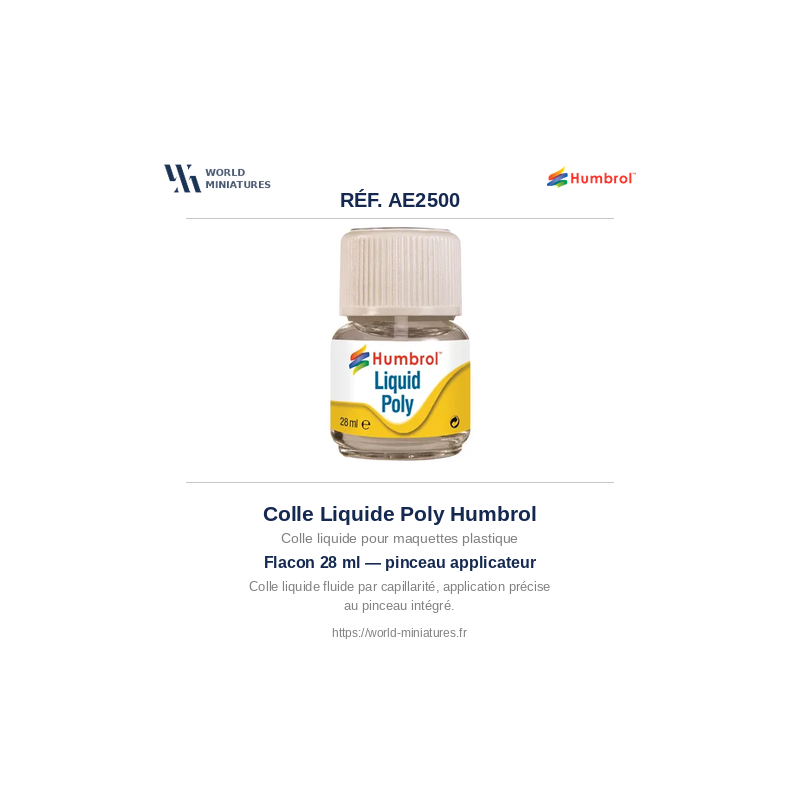 Humbrol AE2500 – Colle Liquid Poly (Flacon 28ml)