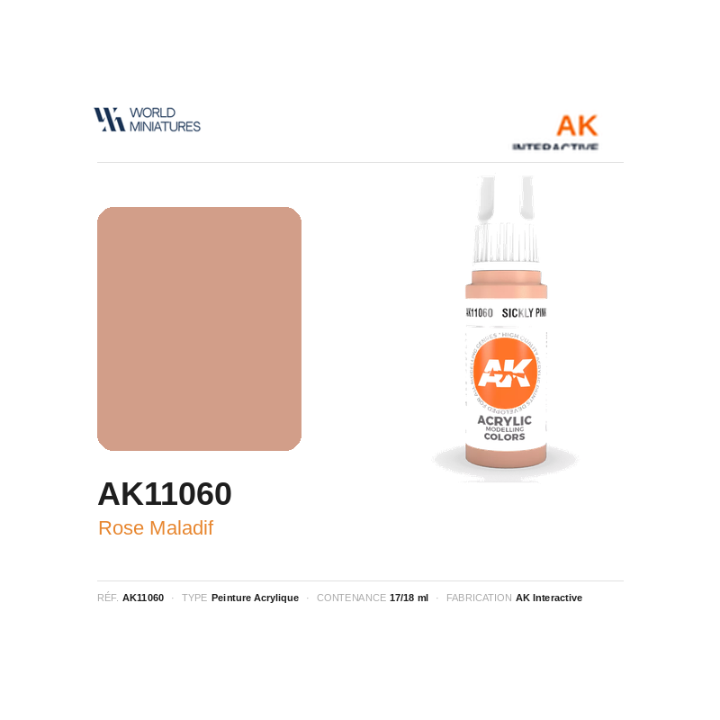AK Interactive AK11060 – Peinture Acrylique Rose Maladif – Standard – 17 ml