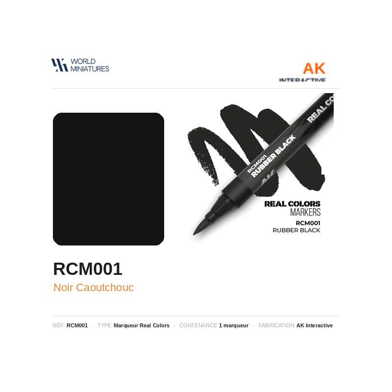 AK Interactive RCM001 Noir Caoutchouc