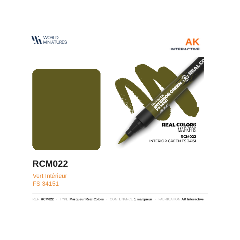 AK Interactive RCM022  Vert Intérieur FS 34151