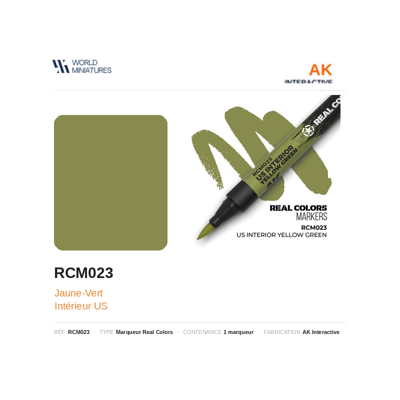 AK Interactive RCM023 Jaune-Vert Intérieur US