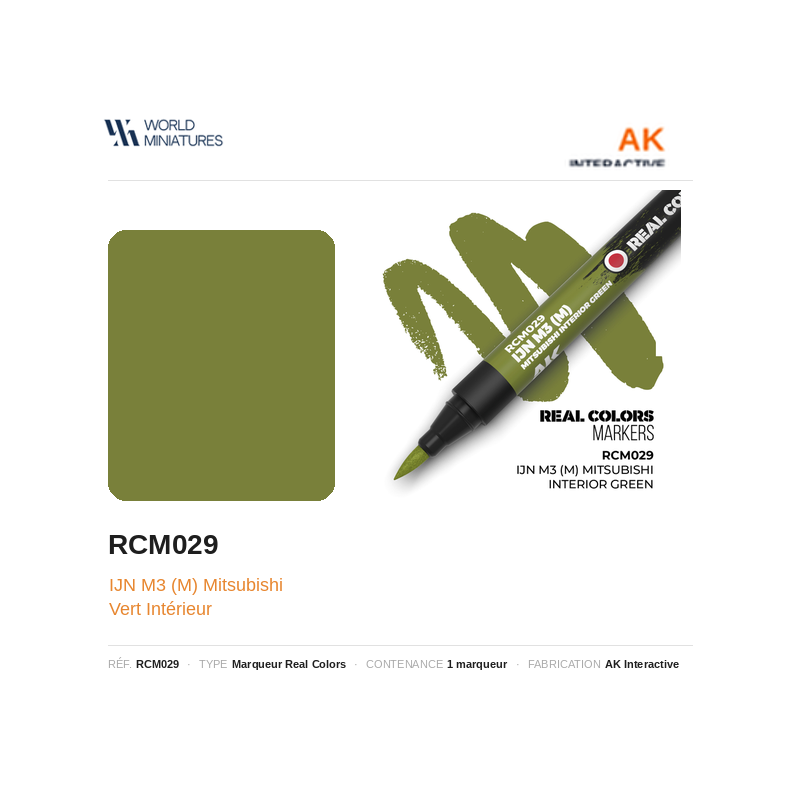 AK Interactive RCM029 IJN M3 (M) Mitsubishi Vert Intérieur