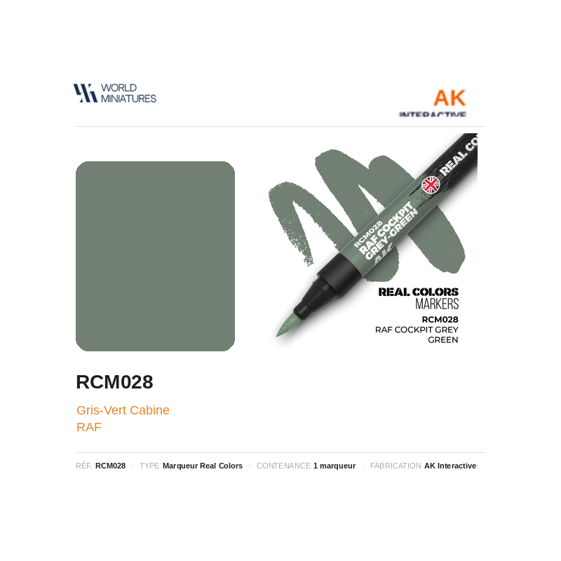 AK Interactive RCM028 Gris-Vert Cabine RAF