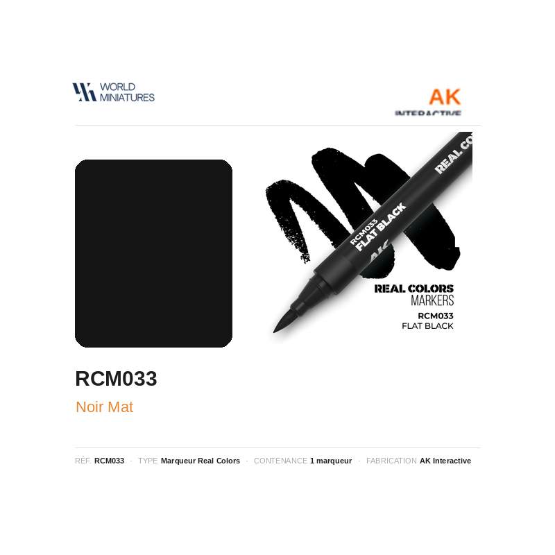 AK Interactive RCM033 Noir Mat