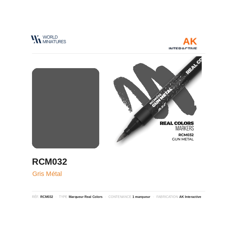 AK Interactive RCM032 Gris Métal