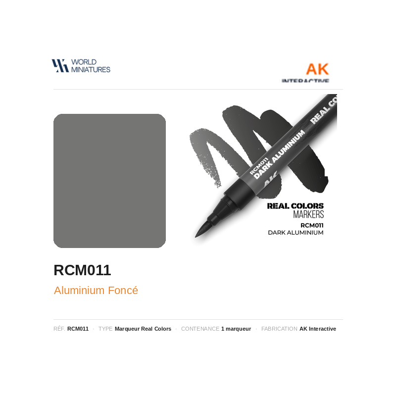 AK Interactive RCM011 Aluminium Foncé
