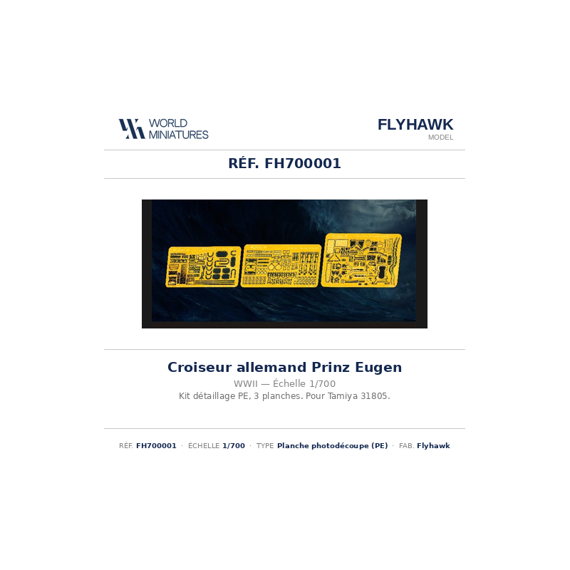 Flyhawk FH700001 – Croiseur allemand Prinz Eugen (WWII) – 1:700