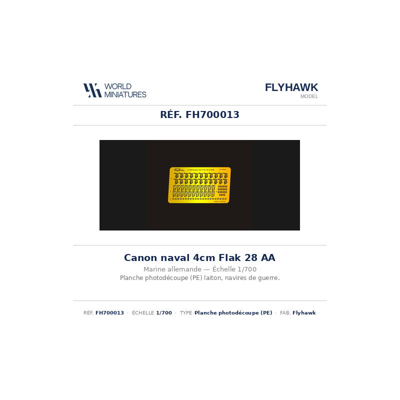 Flyhawk FH700013 – Marine allemande – Canon naval 4 cm Flak 28 AA (1:700)