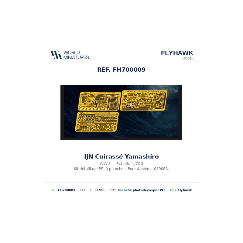 Flyhawk FH700009 – IJN Cuirassé Yamashiro (pour Aoshima 39083) – 1:700
