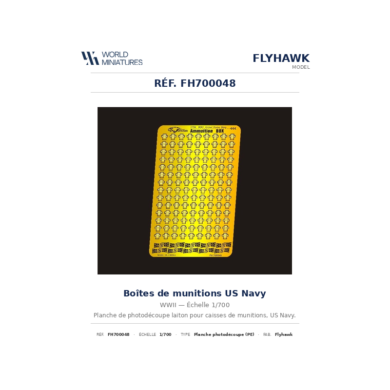 Flyhawk FH700048 – US Navy Boîtes de munitions – 1:700