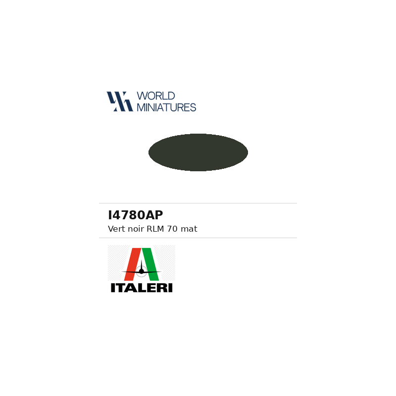 Italeri 4780AP – Peinture acrylique Schwarzgrün RLM 70 mat (20 ml)