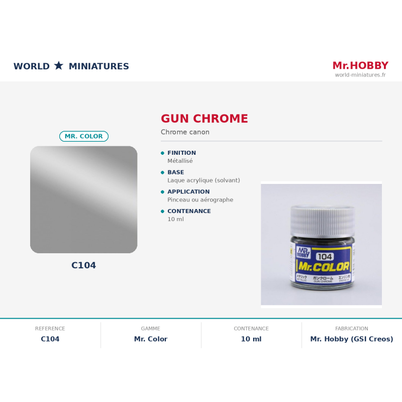 Hobby/Gunze C104 – Armé Chrome (10 ml)