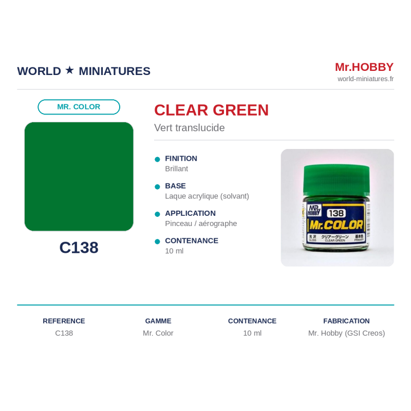 Hobby/Gunze C138 – Vert Clair (10 ml)