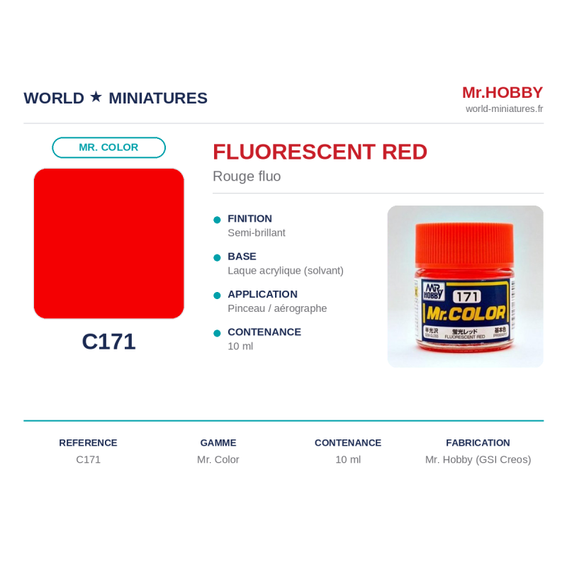 Hobby/Gunze C171 – Rouge Fluo (10 ml)