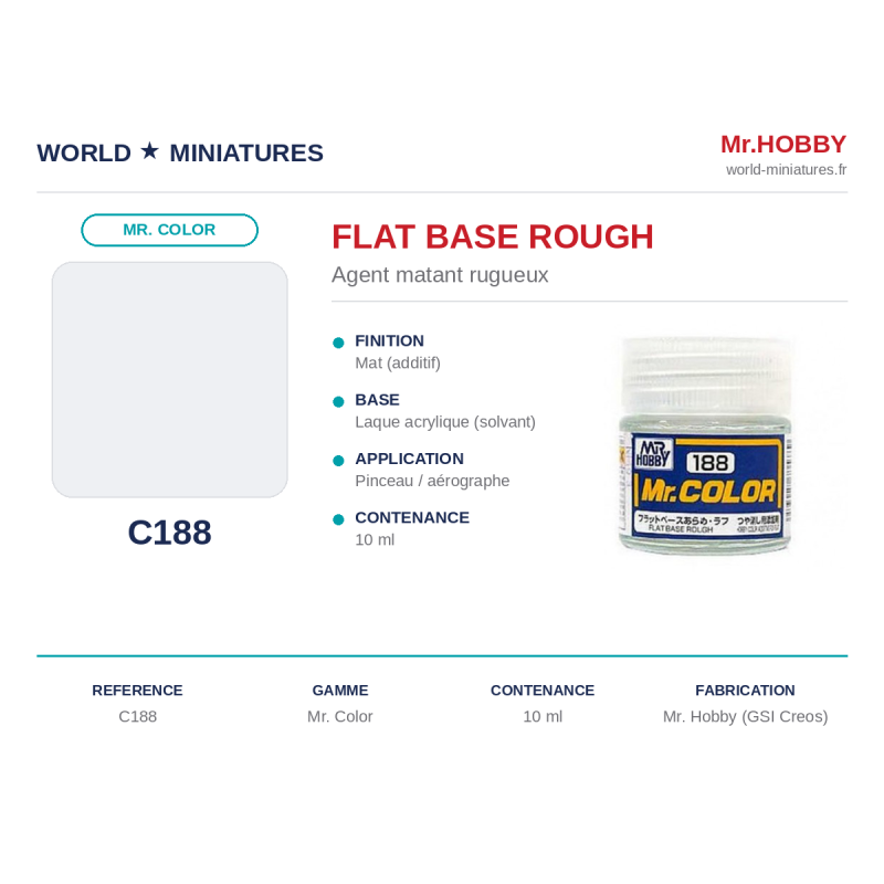 Hobby/Gunze C188 – Fond Plat Rugueux (10 ml)