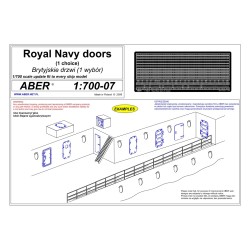 Aber S 1:700-07 – Portes photodécoupées 1/700 pour navires de la Royal Navy – Laiton