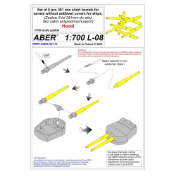 Aber S 1:700 L-008 – Fûts de canons 381 mm (longs) HMS Hood – Laiton tourné