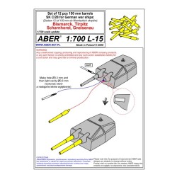 Aber S 1:700 L-015 – Fûts de canons 150 mm Marine allemande – Laiton tourné
