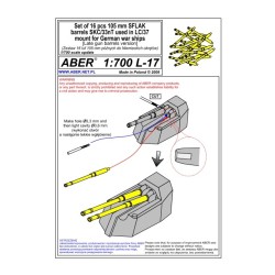 Aber S 1:700 L-017 – Fûts de canons 105 mm SK C/33nt Kriegsmarine – Laiton tourné