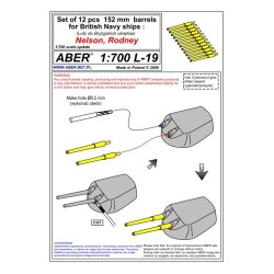 Aber S 1:700 L-019 – Fûts de canons 152 mm Nelson / Rodney – Laiton tourné