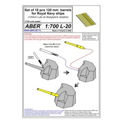 Aber S 1:700 L-020 – Fûts de canons 120 mm Royal Navy – Laiton tourné