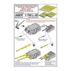 Aber S 1:700 L-030 – Fûts de canons 203 mm croiseur Prinz Eugen – Laiton tourné