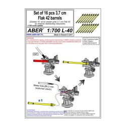 Aber S 1:700 L-040 – Fûts de canons 3,7 cm Flak 42 Kriegsmarine – Laiton tourné