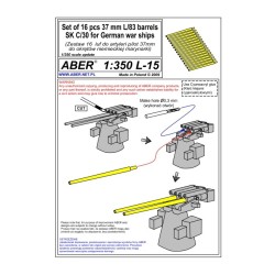 Aber S 1:350 L-015 – Canons 37 mm L/83 SK C/30 pour navires allemands – Laiton tourné