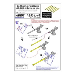 Aber S 1:350 L-046 – Canons Flak 28 avec boucliers pour la marine – Laiton tourné