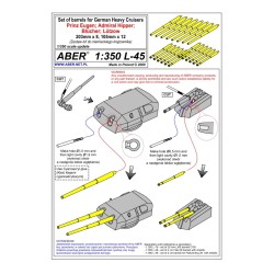 Aber S 1:350 L-045 – Canons pour croiseurs de la classe Prinz Eugen / Admiral Hipper – Laiton tourné