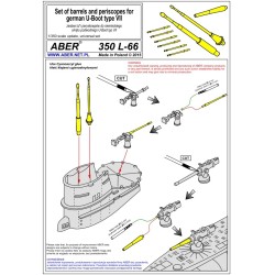 Aber S 1:350 L-066 – Canons et périscopes pour U-Boot allemand – Laiton tourné