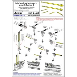 Aber S 1:350 L-070 – Canons et périscopes pour U-Boot allemand – Laiton tourné
