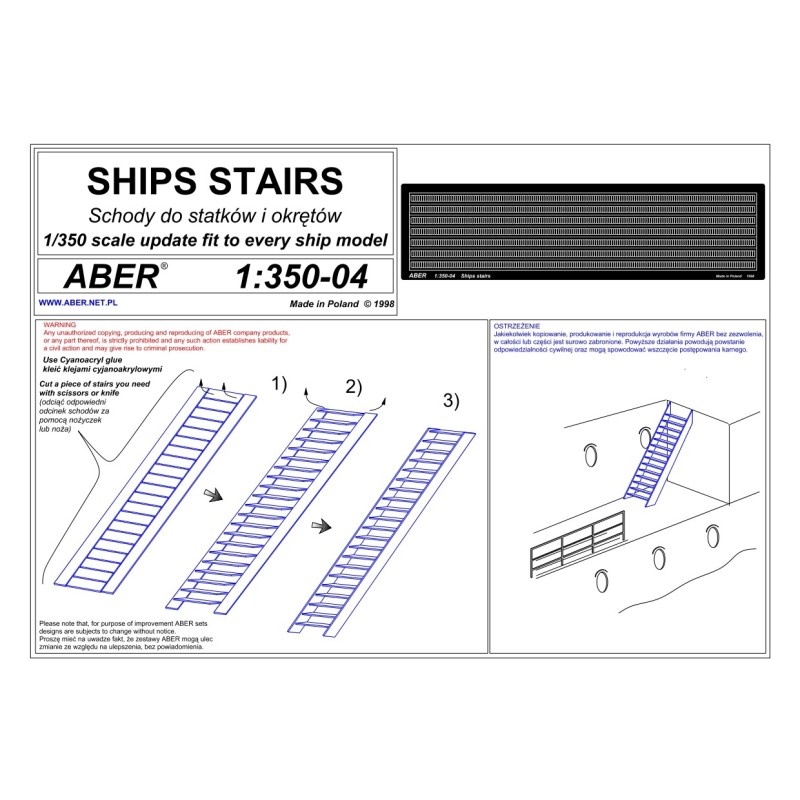 Aber S 1:350-04 – Échelles pour navires (verticales et inclinées) – Photodécoupe