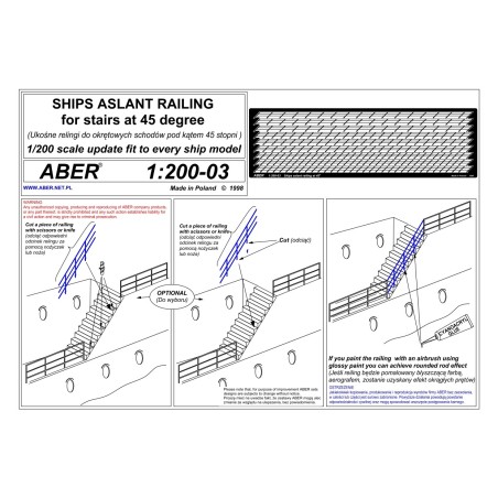 Aber S 1:200-03 – Garde-corps pour escaliers à 45° – Photodécoupe