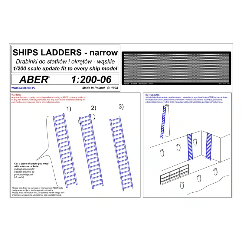 Aber S 1:200-06 – Échelles de bateau étroites – Photodécoupe