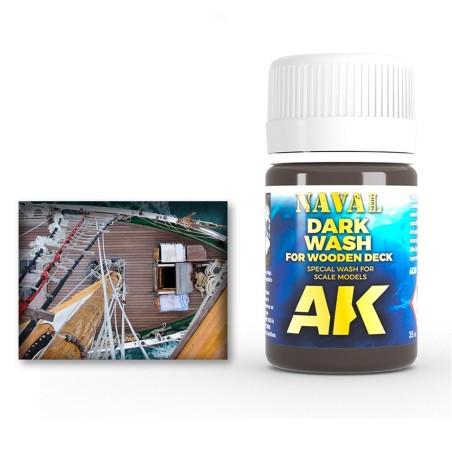 AK Interactive AK301 – Lavis Foncé Pour Ponts en Bois 35 ml – Enamel