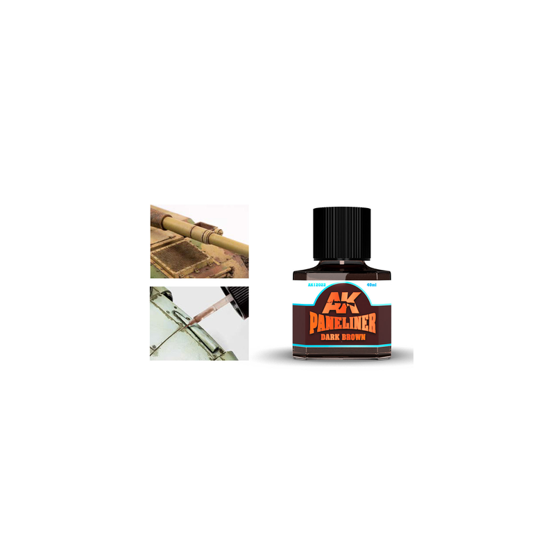 AK Interactive AK12022 – Paneliner Brun Foncé 40 ml – Jus de Patine