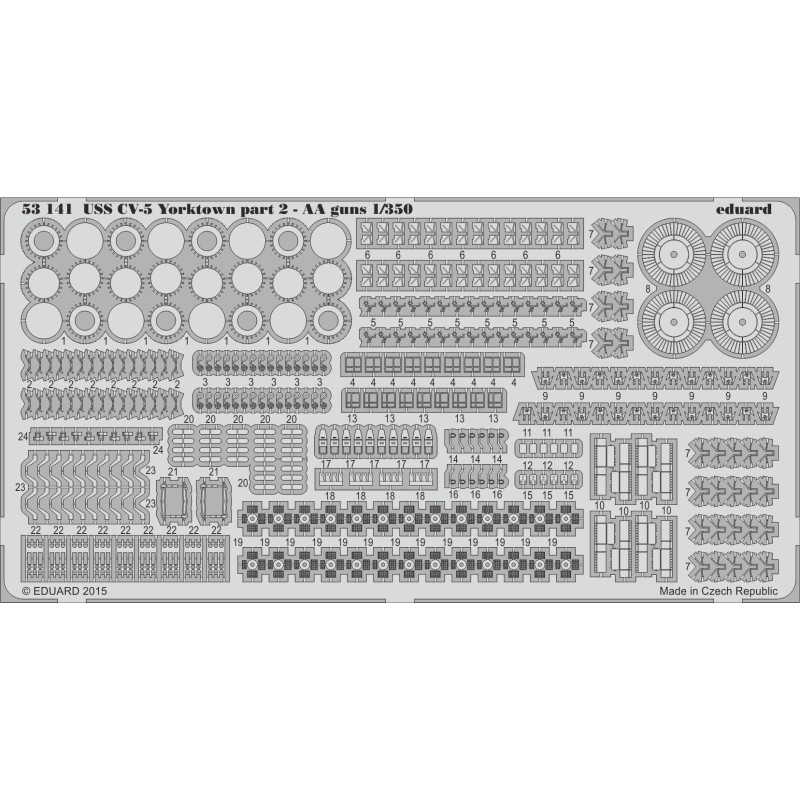 Eduard 53141 USS CV-5 Yorktown Pt2 AA Guns 1:350 (Merit)