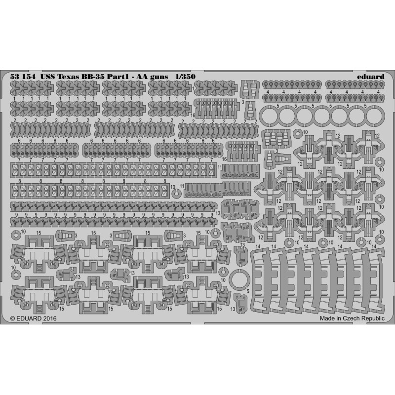 Eduard 53154 USS Texas BB35 AA guns 1:350 (Trumpeter)