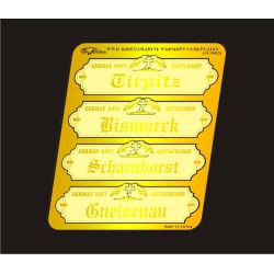 Flyhawk FH700028 – Plaques signalétiques de navires de guerre Kriegsmarine I – 1:700