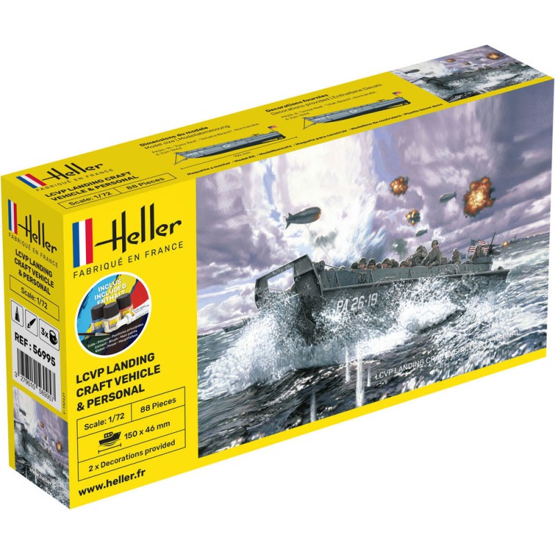 Heller 56995 Kit De Démarrage Lcvp Landungsboot + Figurines 1:72