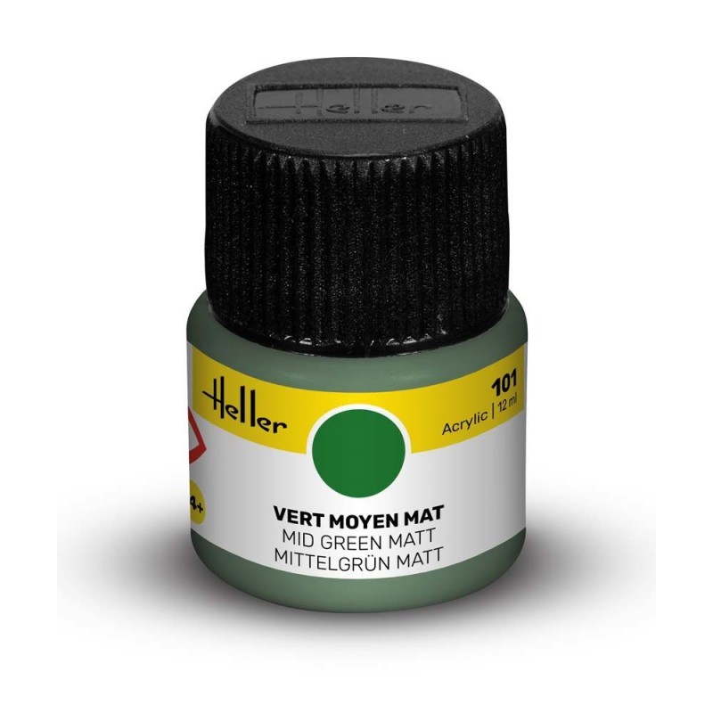 Heller Peinture Acrylique 101 Vert Moyen Mat 12ml